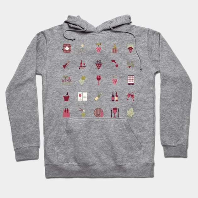 Wine Pattern Hoodie by SWON Design